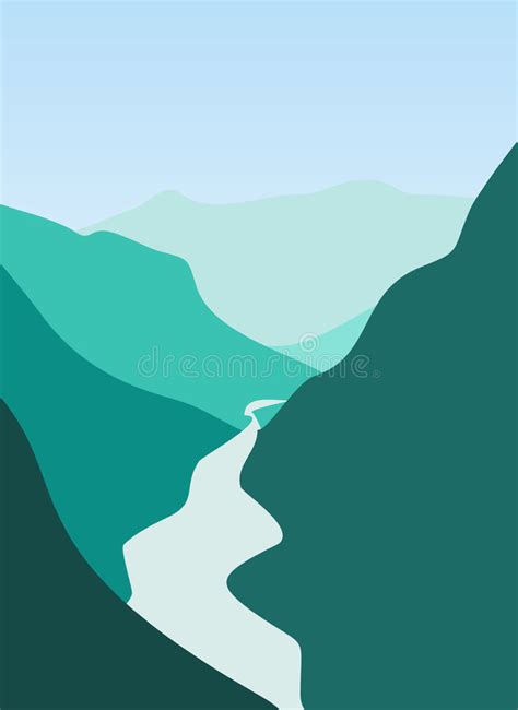 Mountain River Stock Vector Illustration Of Draw Illustration 21522602