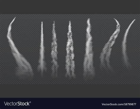 Airplane Condensation Trails Jet Trailing Smoke Vector Image