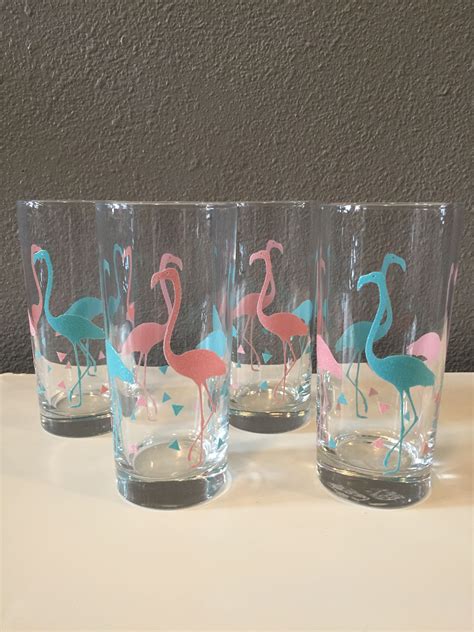 Vintage Flamingo Glasses Sold Wine Glass Etsy Vintage