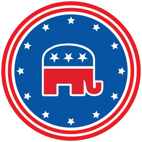 Republican Party Elephant Printed Circle Sticker