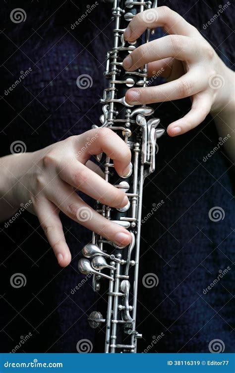 Student Playing At Clarinet Stock Image Image Of Band White 38116319