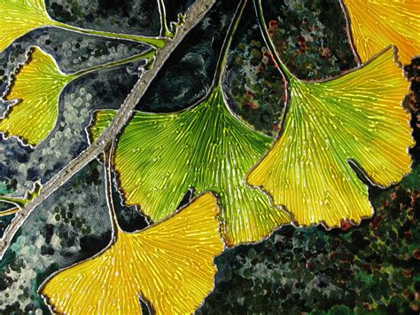 Ginkgo Theme Ginkgo Art Ginko Leaf Painting Leaf Watercolor