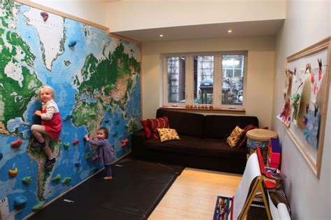 Climbing Wall World Map Mural Eklektisch Kinderzimmer Seattle