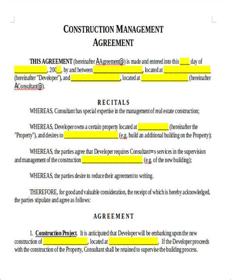 agreement forms