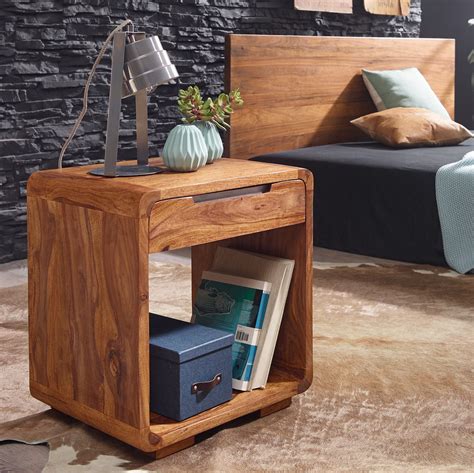 Solid Wood Curved Bedside With Drawer Buy Wooden Bedside Tables