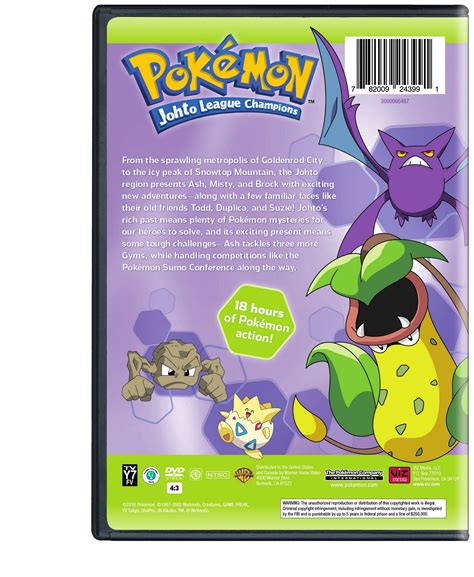 Pokemon Johto League Champions Comp Collection Usa Dvd League