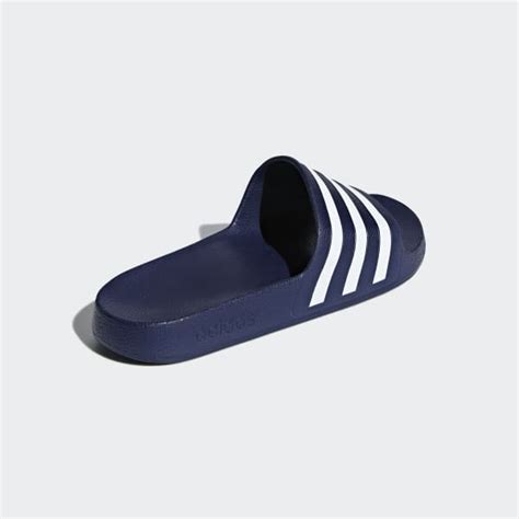 Adilette Dark Blue And White Aqua Slides Adidas Uk