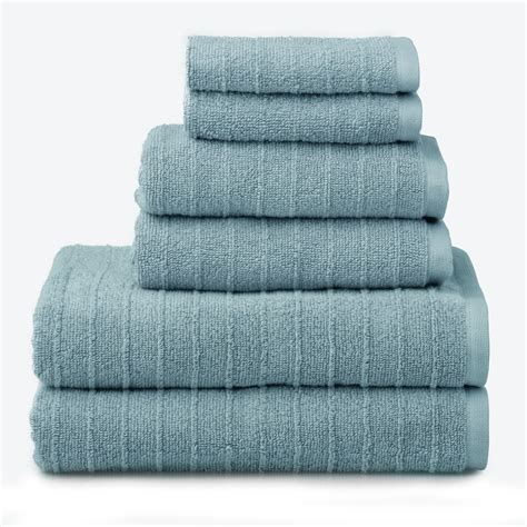 Welhome Soft Cotton Loop 6 Piece Bath Towel Set Mineral