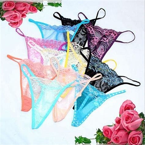 2020 Womens Sexy Lace Underwear Semipermeable Small Waist Lace G String Thongs Panties T Back