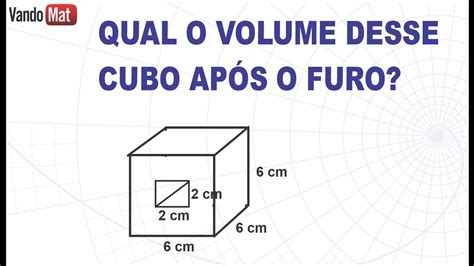 Qual O Volume Do Cubo ApÓs O Furo Volume Cubo Enem Youtube