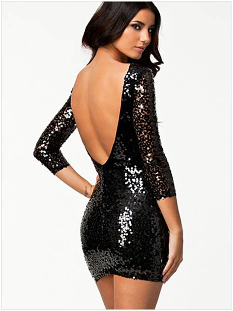Sexy Sequined Backless Mini Slim Party Dress On Luulla