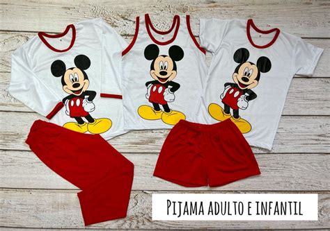 Kit Família Pijama Minnie E Mickey 4 Peças Shortz No Elo7 Fashion Jl 1a86971
