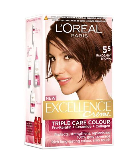 If you have an olive skin tone a rich golden brown color will look gorgeous against your complexion and add warm tones to your look. L'Oreal Paris Excellence Cream 5.5 Mahagony Brown Hair ...