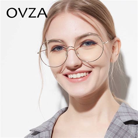 Ovza Oversized Glasses Frames Metal Fashion Accessories Round Eyeglass