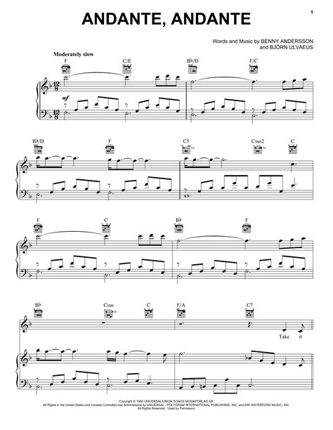 abba andante andante from mamma mia here we go again sheet music pdf notes chords film