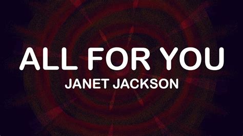 Janet Jackson All For You Lyrics Lyric Video Youtube