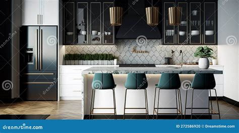 Beautiful Kitchen In Luxury Modern Contemporary Home Interior