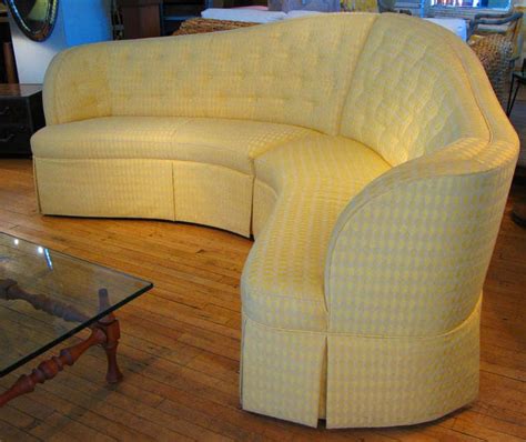 Curved And Button Tufted Sectional Sofa At 1stdibs