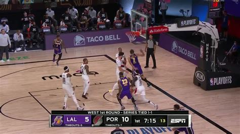 St Quarter One Box Video Portland Trail Blazers Vs Los Angeles