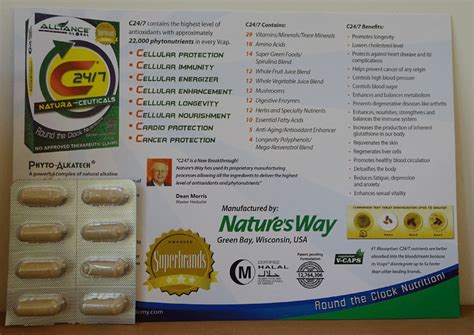 capsules of the supplement c24 7 bottom left and a promotional download scientific diagram
