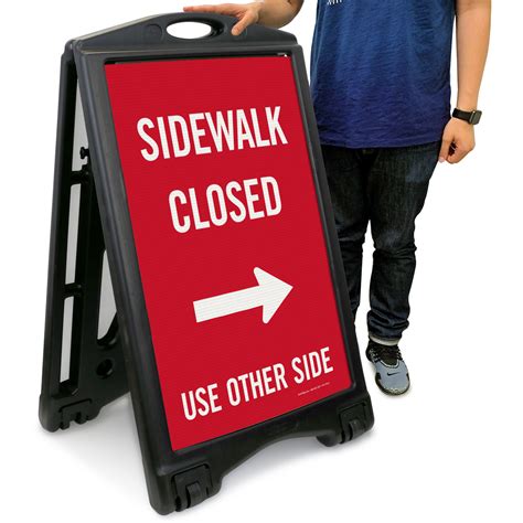 Sidewalk Closed Use Other Side Sidewalk Sign Sku K Roll 1224