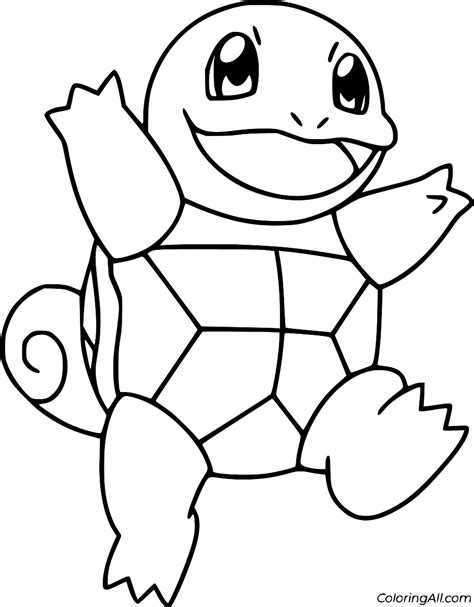 Cute Squirtle Coloring Page ColoringAll