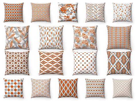 Orange And Gray Throw Pillow Cover 16x16 18x18 20x20 20x26 Decorative