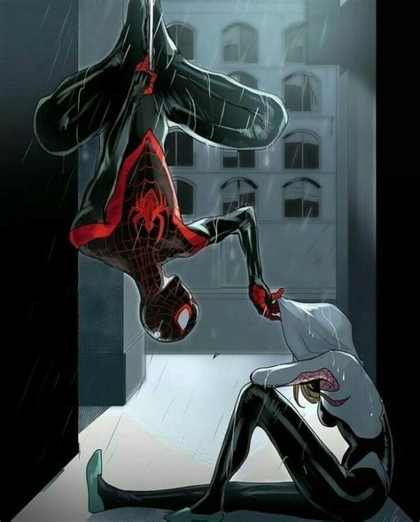 Solo Fotos De Miles Morales Y Gwen Stacy Spiderman Dibujos Animados