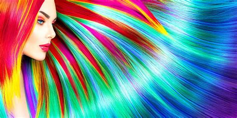 Hd Wallpaper Rainbow Colorful Girl Hairs Multi Colored Fashion
