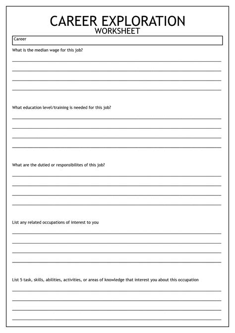 Career Day Worksheets For Elementary Students