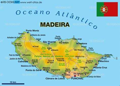 Map Of Madeira Island In Portugal Welt Atlasde