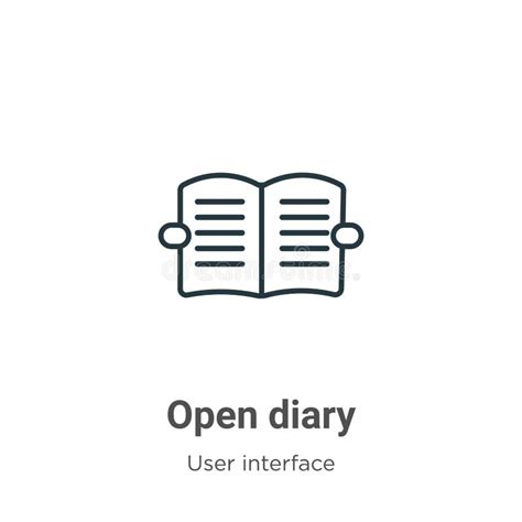 Open Diary Outline Vector Icon Thin Line Black Open Diary Icon Flat