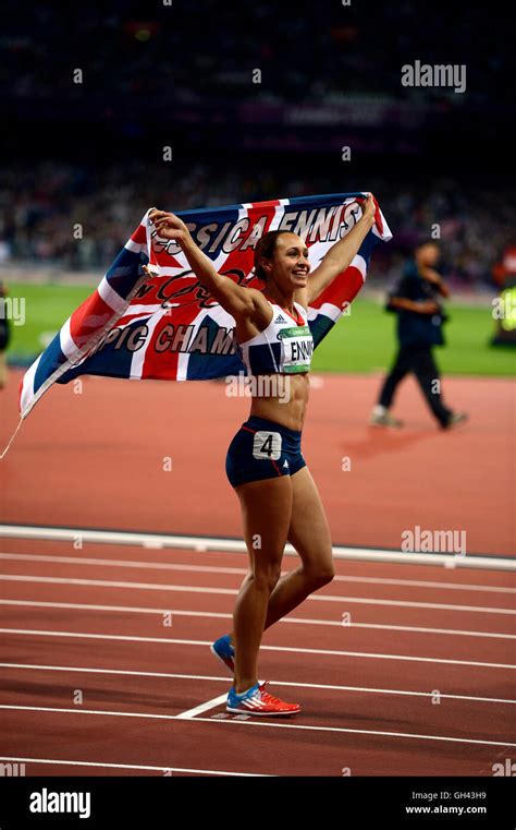 jessica ennis of great britain after winning the gold medal in the heptathlon during the london