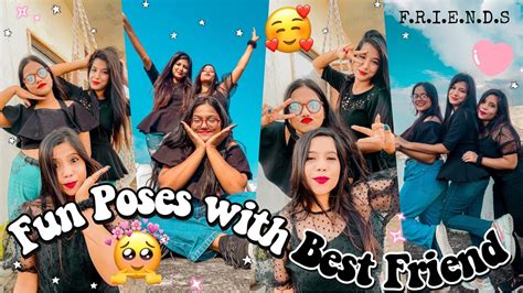 fun poses with best friends 👭 3 friends pose ideas for girls friendship day pose ideas