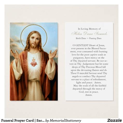 Catholic Funeral Mass Prayer Cards Sunshine Vickery