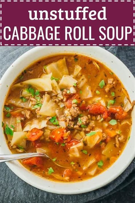 This Unstuffed Cabbage Roll Soup With Meat Is An Easy Simple Way To Enjoy This Hearty And