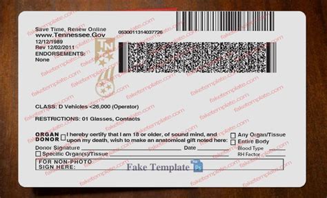 Editable Blank Drivers License Template