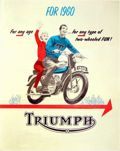 1960 Triumph Usa Vintage Motorcycle Posters Vintage Honda