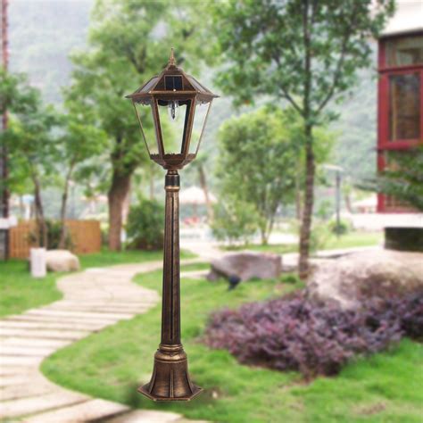 Solar Lamp Post For Front Yard 4 Feet 2 Inch Outdoor Solar Powered