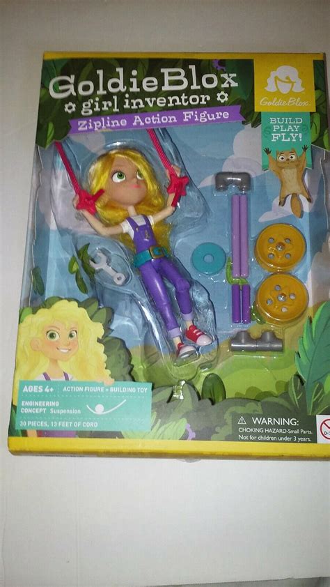 Goldie Blox Girl Inventor Zipline Action Figure Building Toy 3881506942