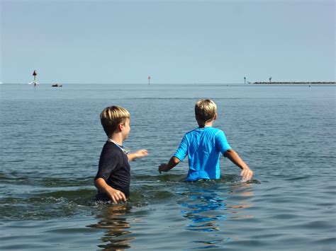 Julian And Keiran At Pamlico Sound Roxanne Slimak Ocracoke Island