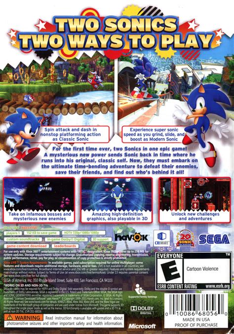 Sonic Generations 2011 Box Cover Art Mobygames