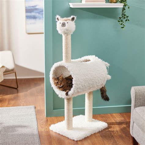Llama Cat Tree With Tunnel With Scratching Post Etsy