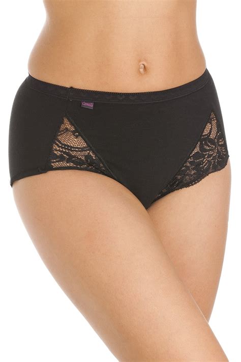 Camille Womens 3 Pack Lace Comfort Maxi Briefs