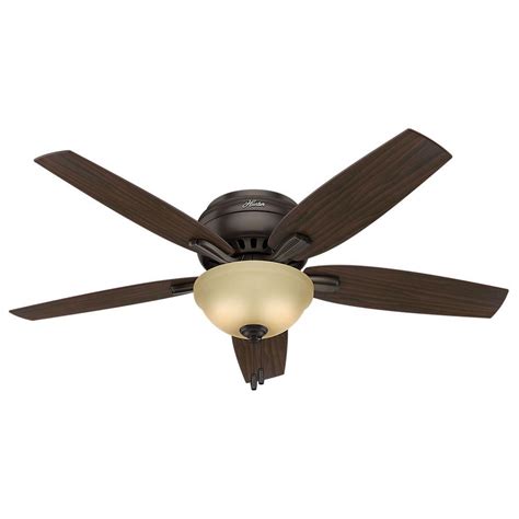 With this modern low profile ceiling fan with light, you control it using its convenient handheld remote control. Hunter Newsome 52 in. Indoor Premier Bronze Bowl Light Kit ...