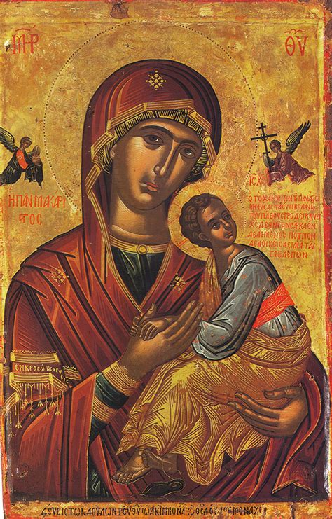 Virgin Mary With Baby Jesus Christ Icon Greek Orthodox Byzantine Icons