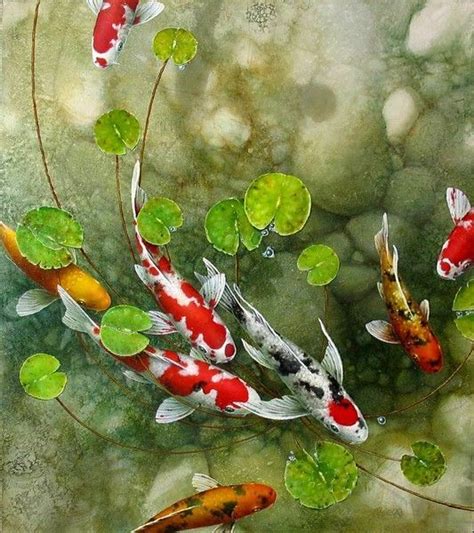 Lucky Charms By Terry Gilecki Koi Painting Koi Art Fish Art