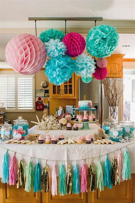 Ideas Para Decorar Una Fiesta Del Tema De La Sirenita Como Organizar