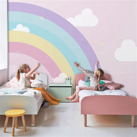 Rainbow Wallpaper For Kids Bedroom Cliab