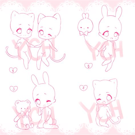 Closed Ych Chibis By Miercy Anime Poses Reference Art Reference